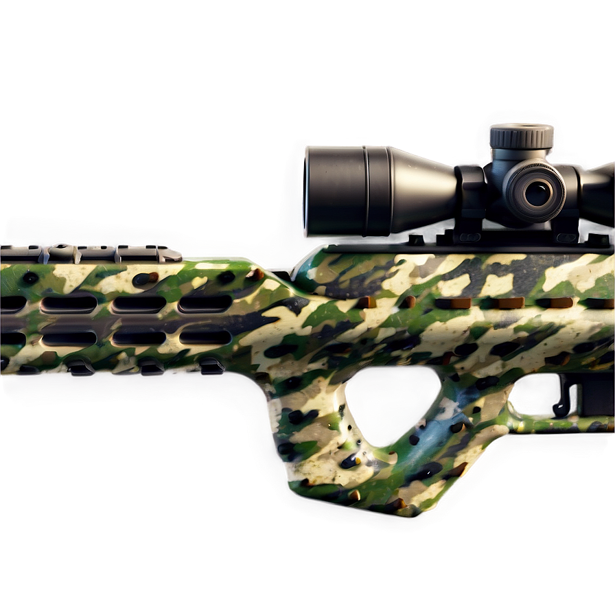 Camouflaged Sniper Rifle Graphic Png Eia22 PNG