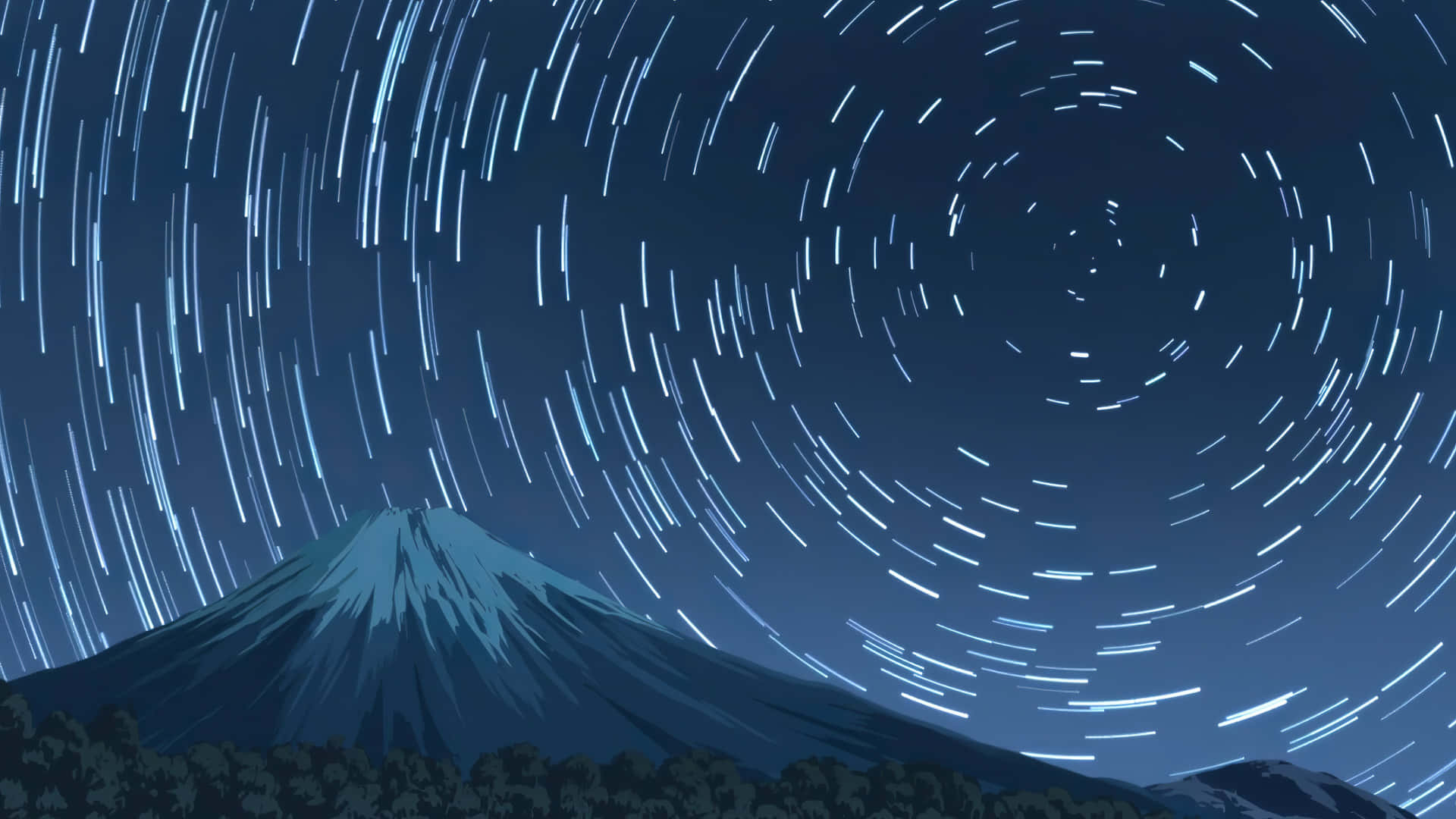 Camp Camp Mountain And Star Trails Wallpaper