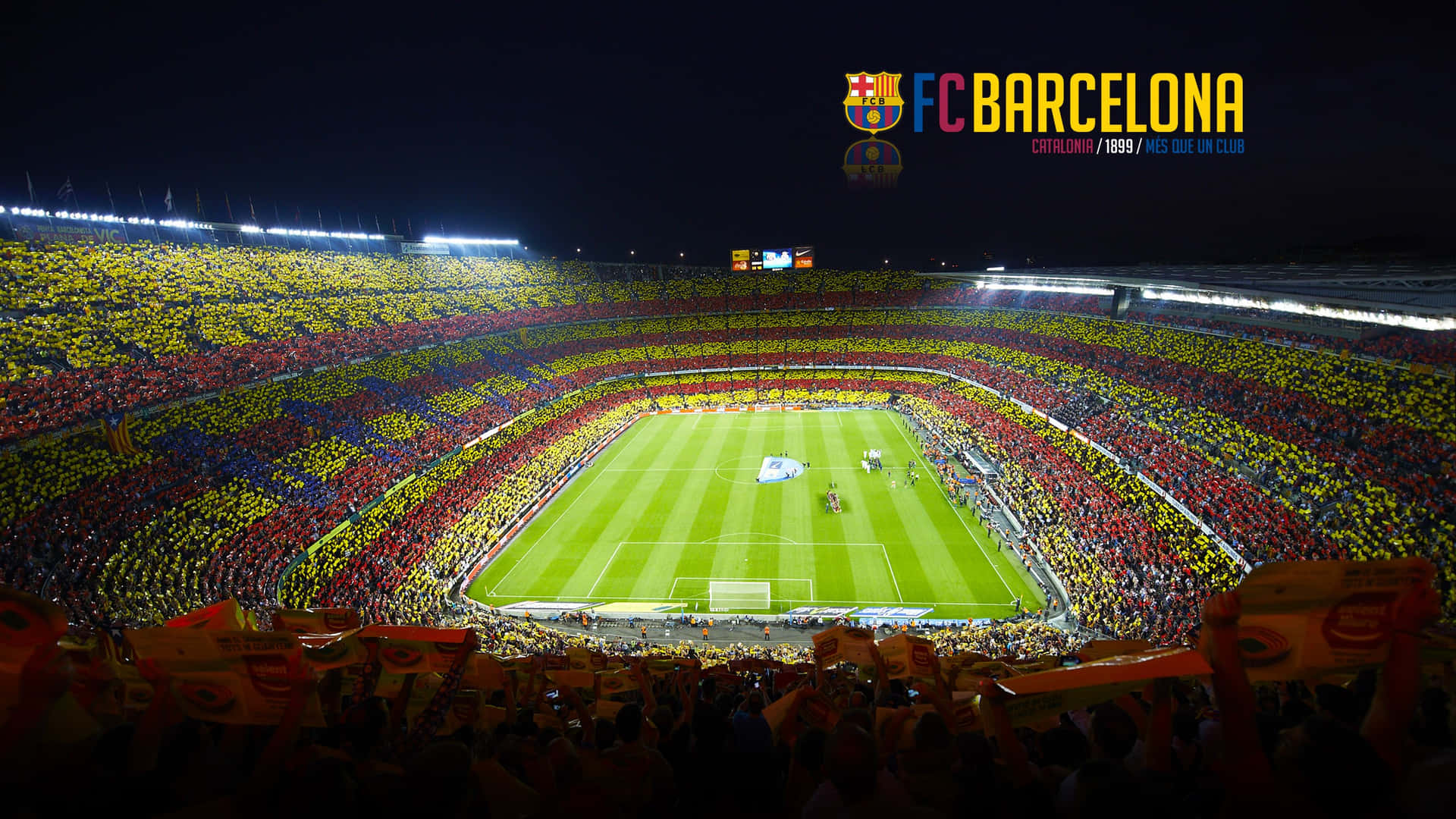 Camp Nou Stadium Crowd F C Barcelona Wallpaper