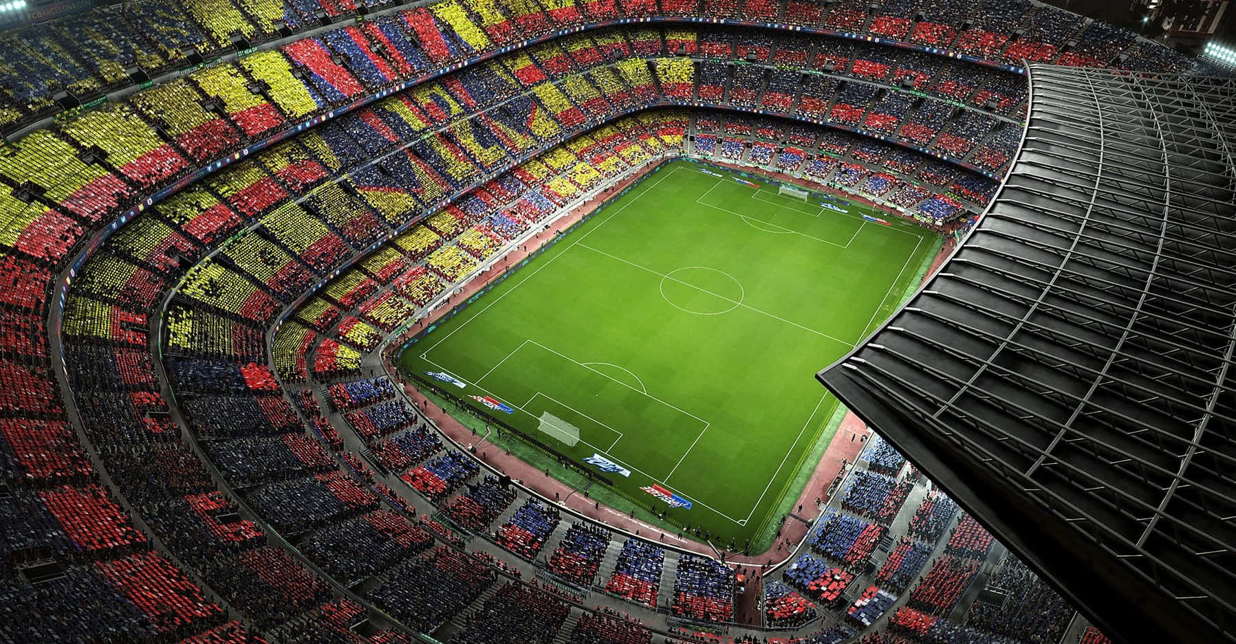 Camp Nou Stadium Full Crowd Night Match Wallpaper