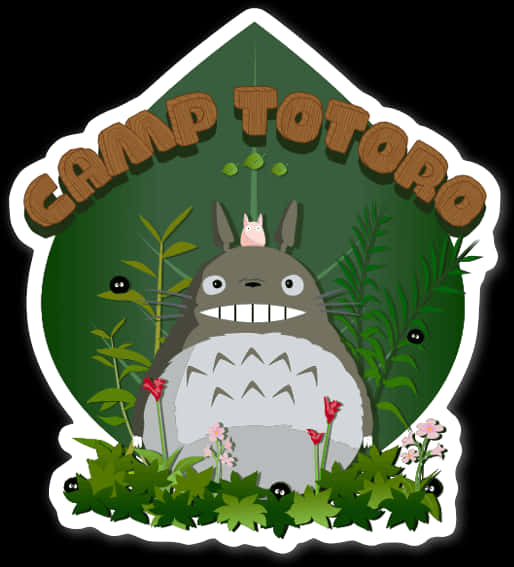 Camp Totoro Sticker Design PNG
