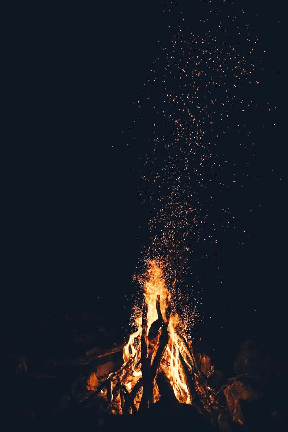 Caption: Warm Campfire Night