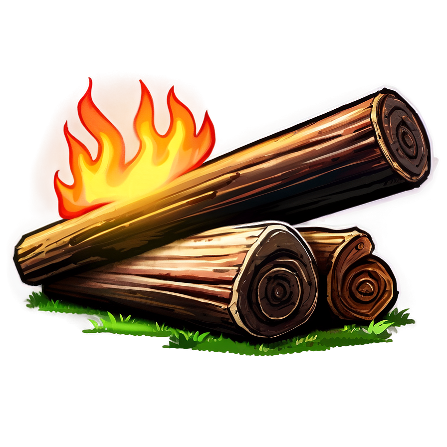 Campfire And Log Bench Png 05242024 PNG