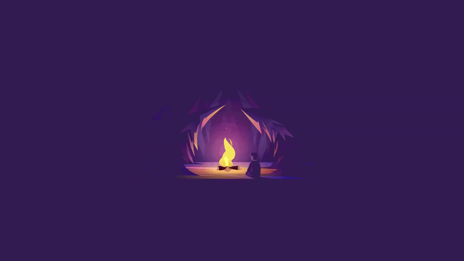 Campfire Animated Illustration Wallpaper