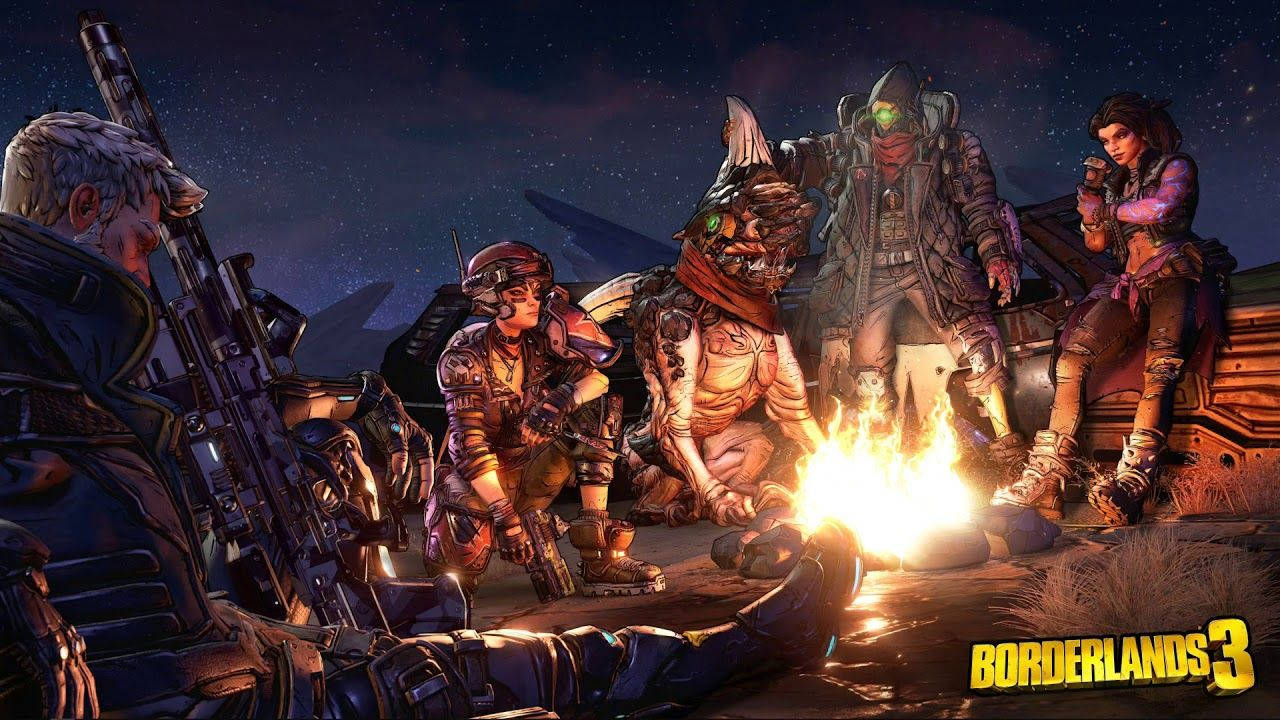 Gather around the campfire for a story at the Borderlands Wallpaper