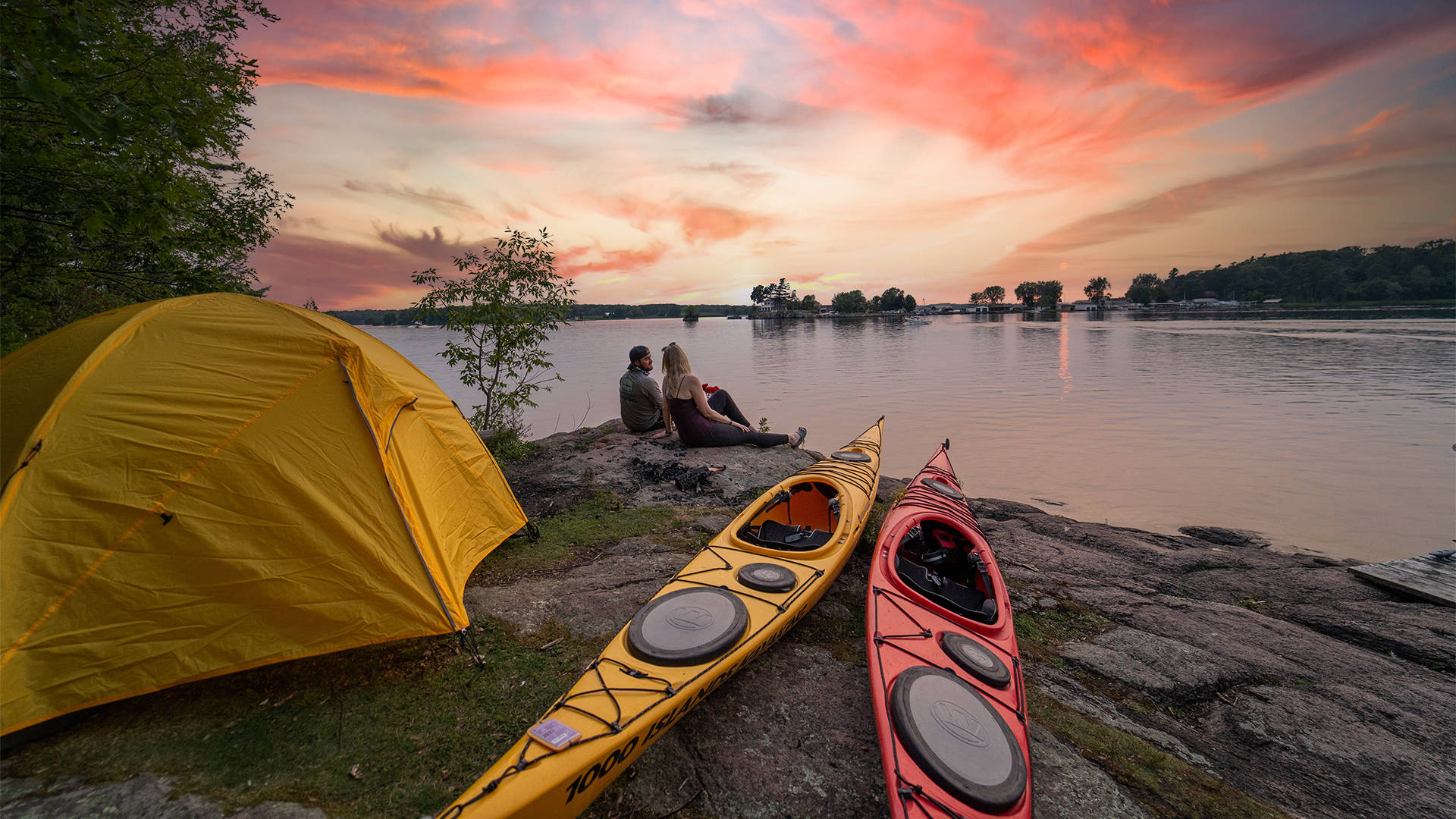 Camping And Kayaking Trip Wallpaper