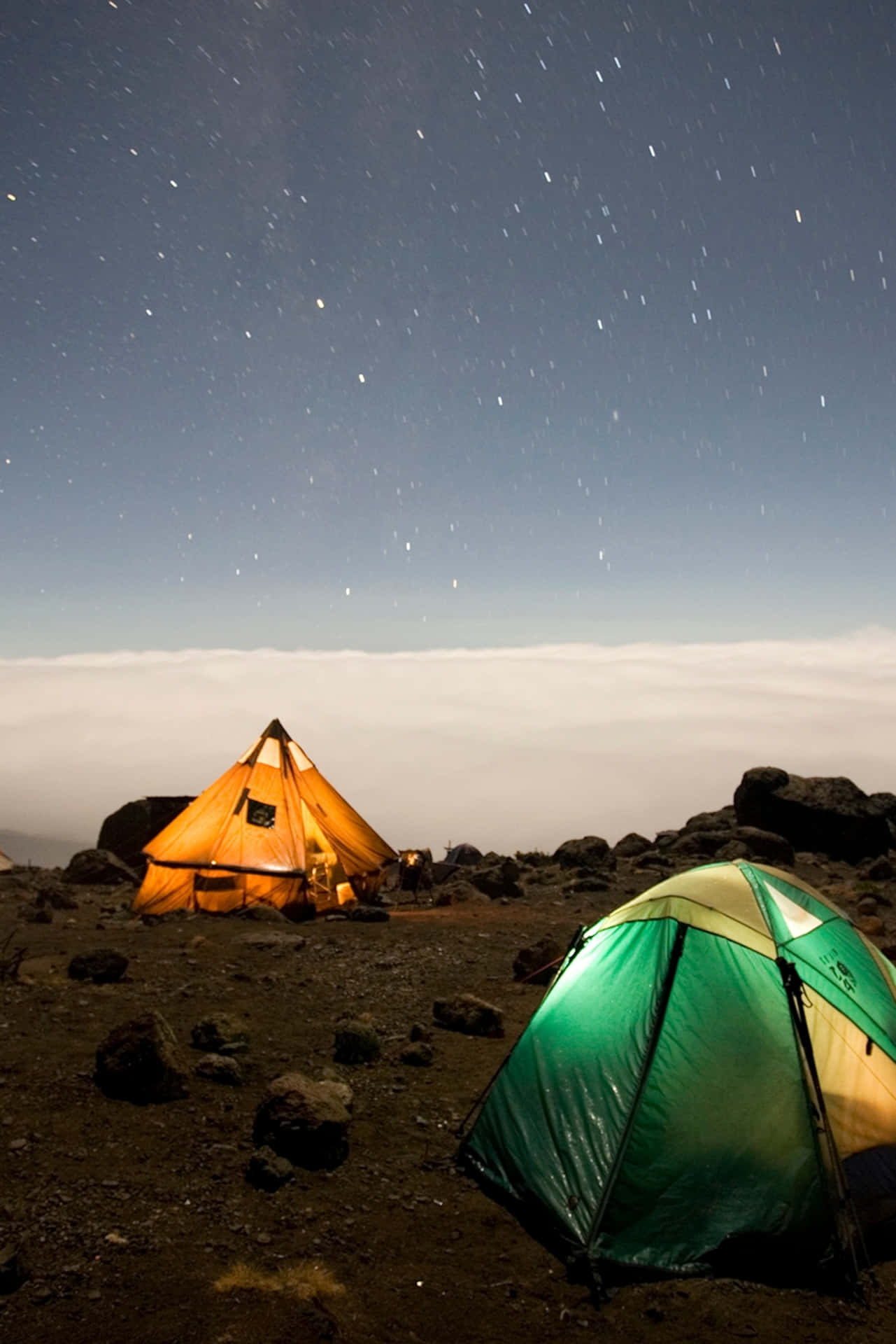Camping At Mount Kilimanjaro Background