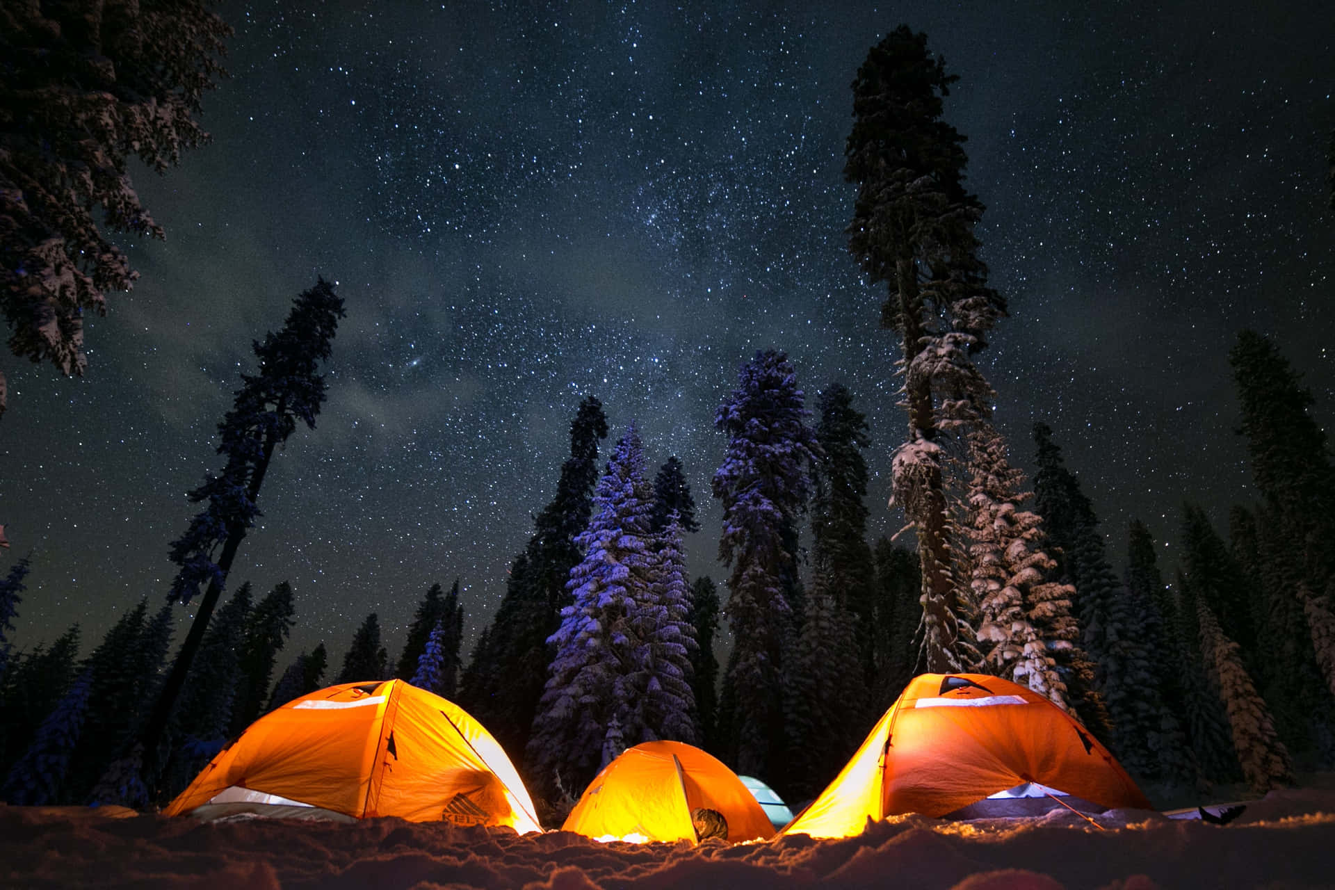 Campingunter Dem Atemberaubenden Sternenhimmel