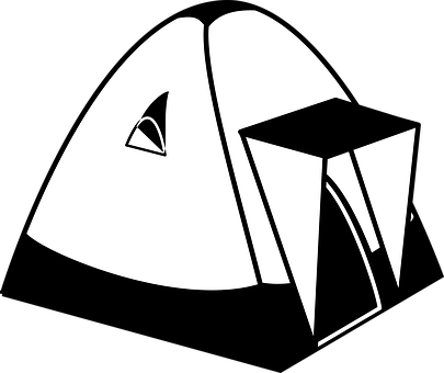 Camping Tent Icon Blackand White PNG
