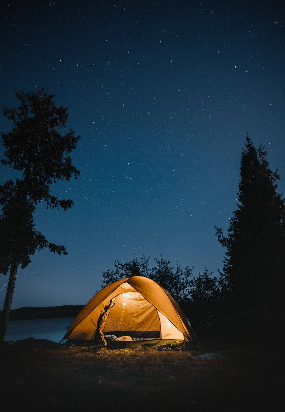 Camping Tent Silhouette Wallpaper