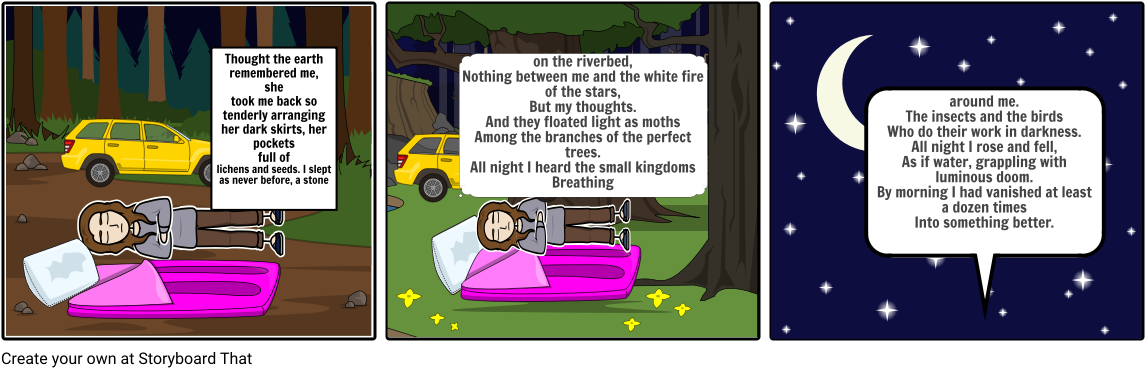 Camping Themed Comic Strip PNG