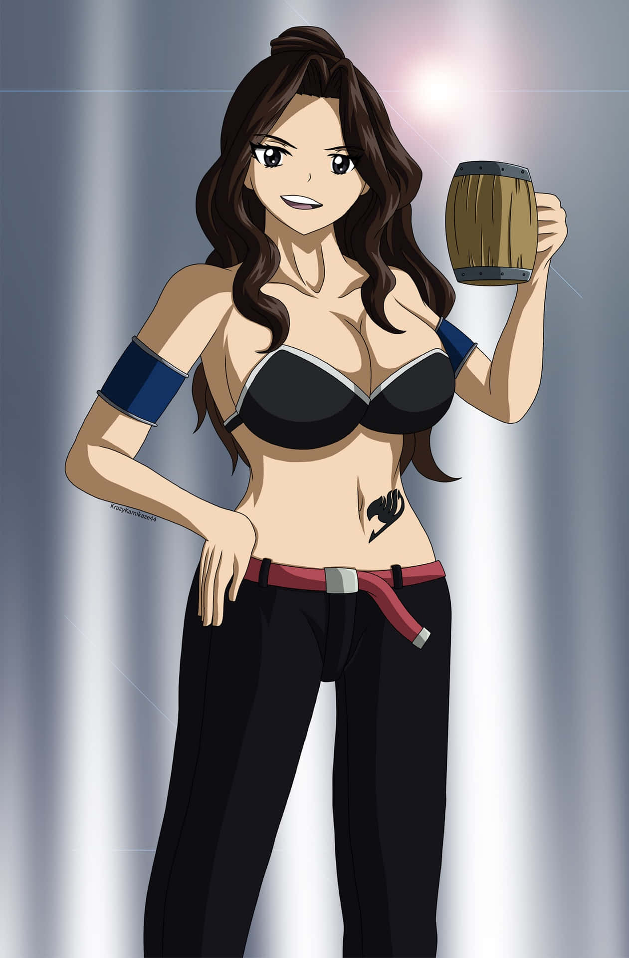 Cana Alberona displaying her magical card prowess Wallpaper