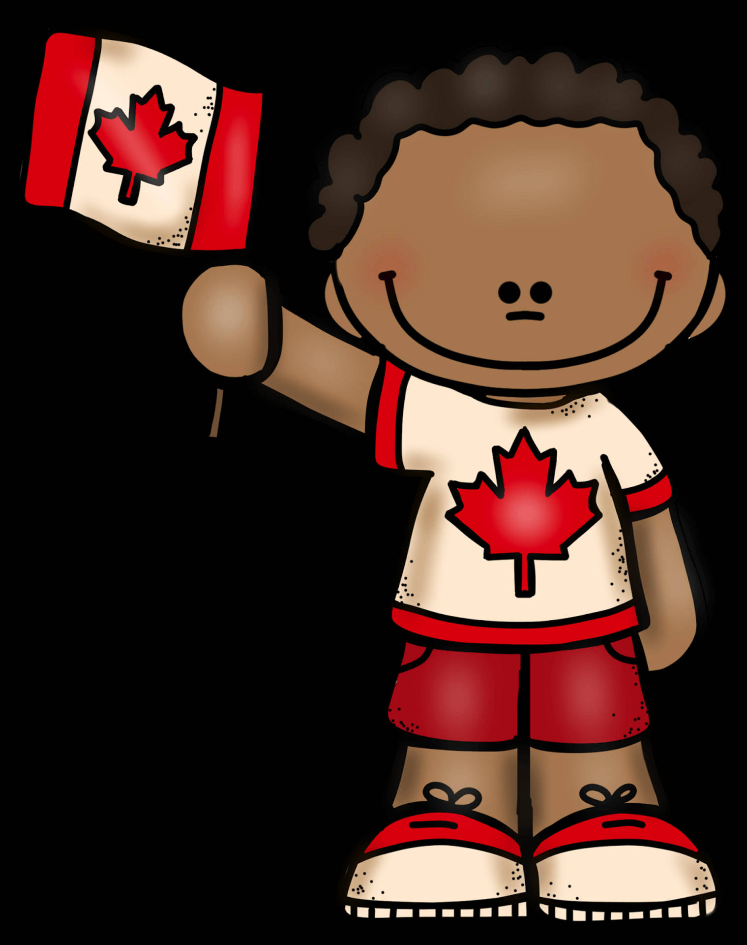 Ilustraciónde Niño Para El Día De Canadá Fondo de pantalla
