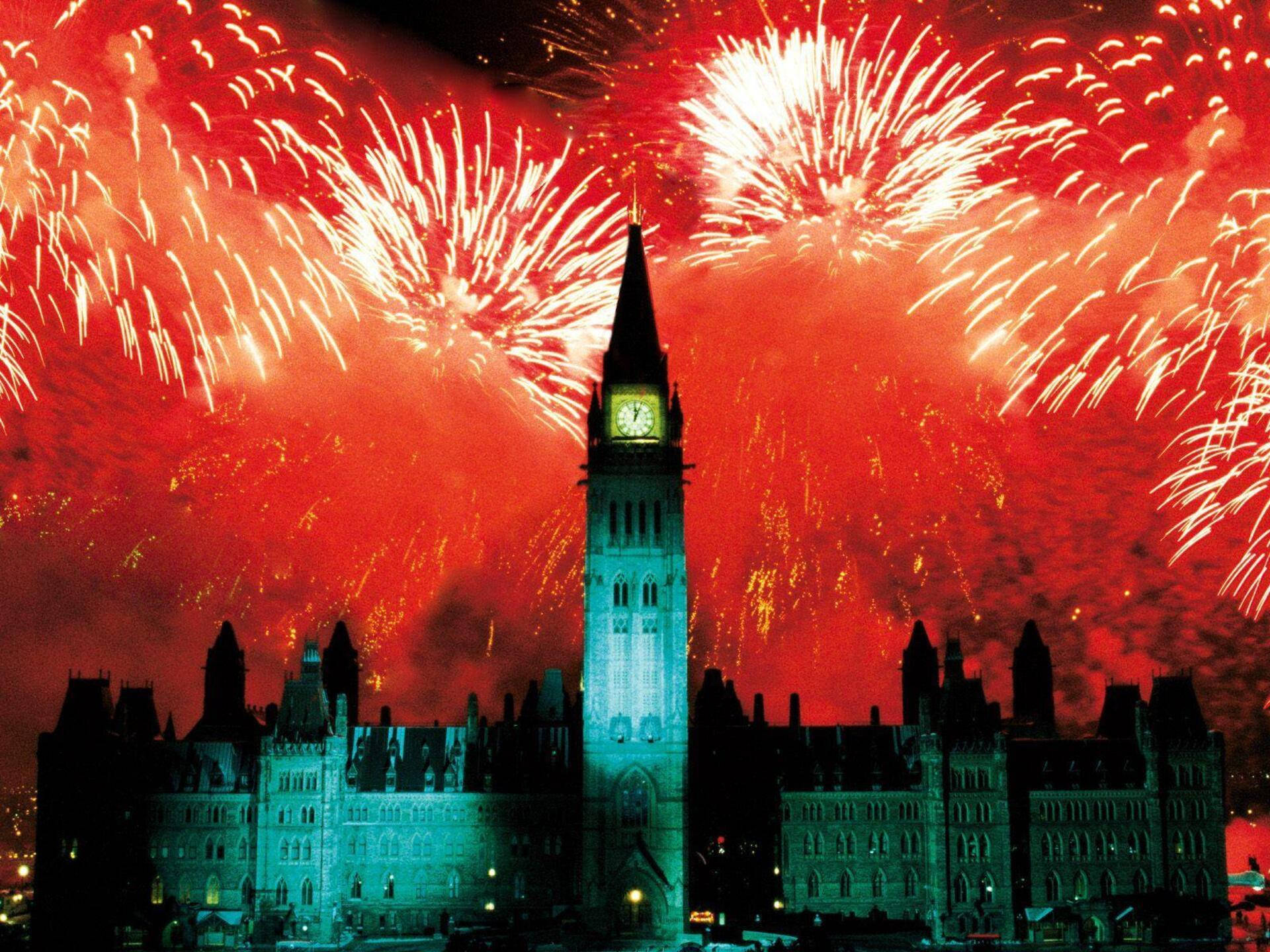 Kanadatag Feuerwerk Wallpaper