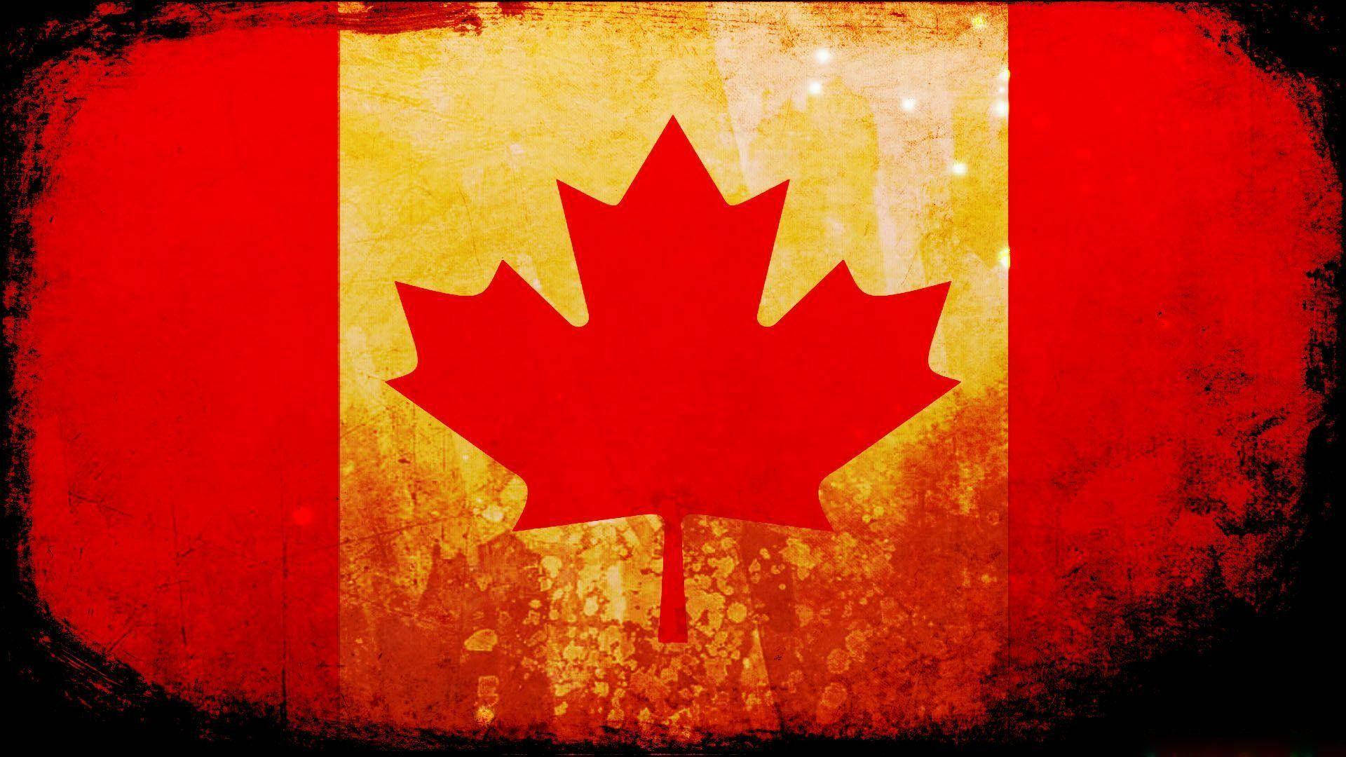 Canada Day Gold Flag Wallpaper