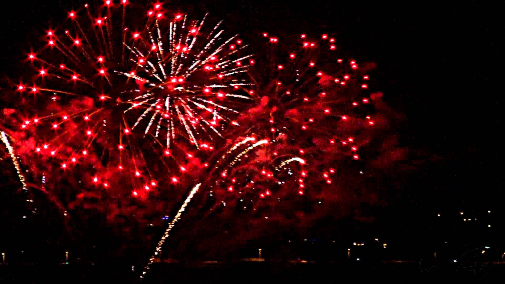 Canada Day Red Fireworks Wallpaper