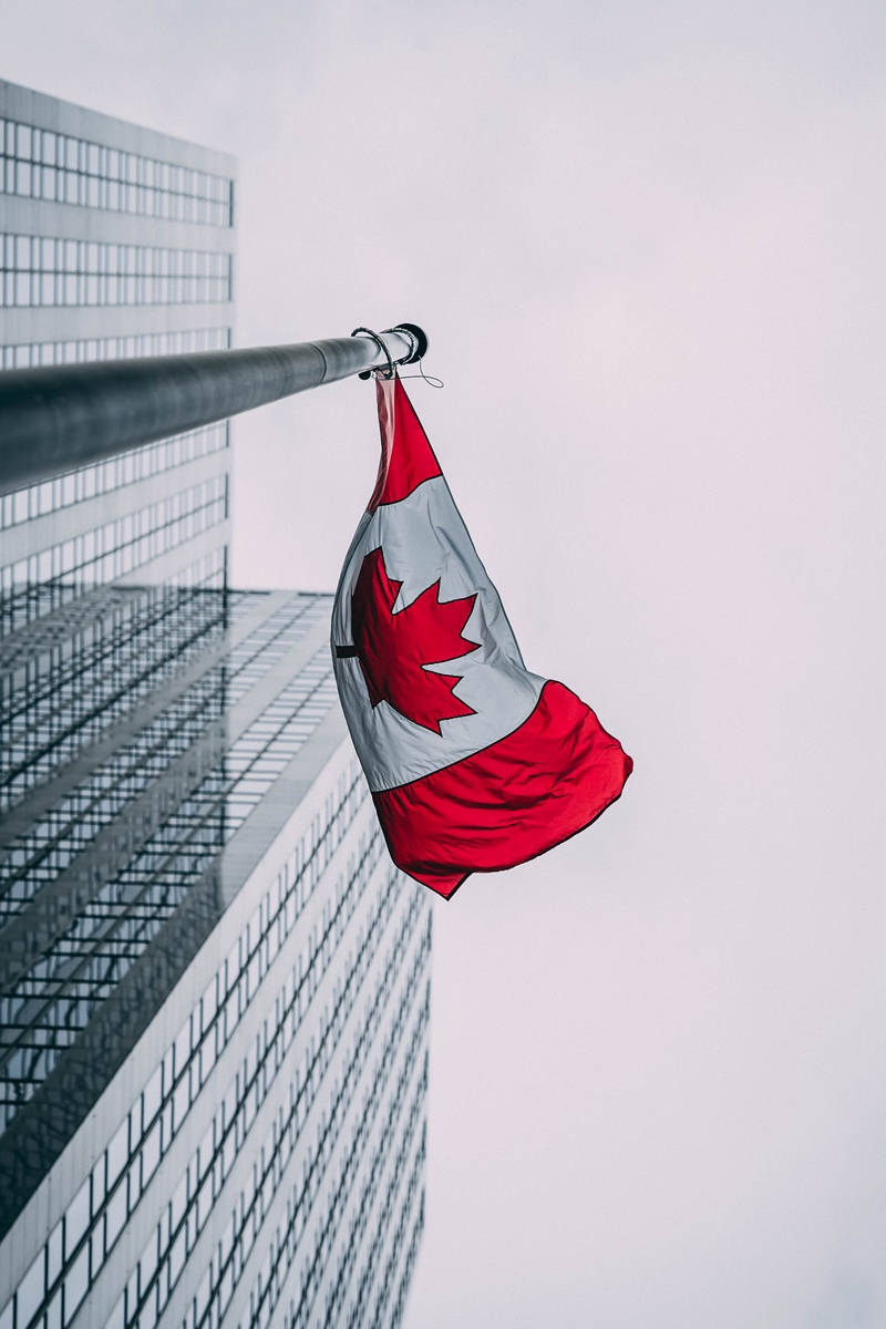 Canada Flag Building View Wallpaper