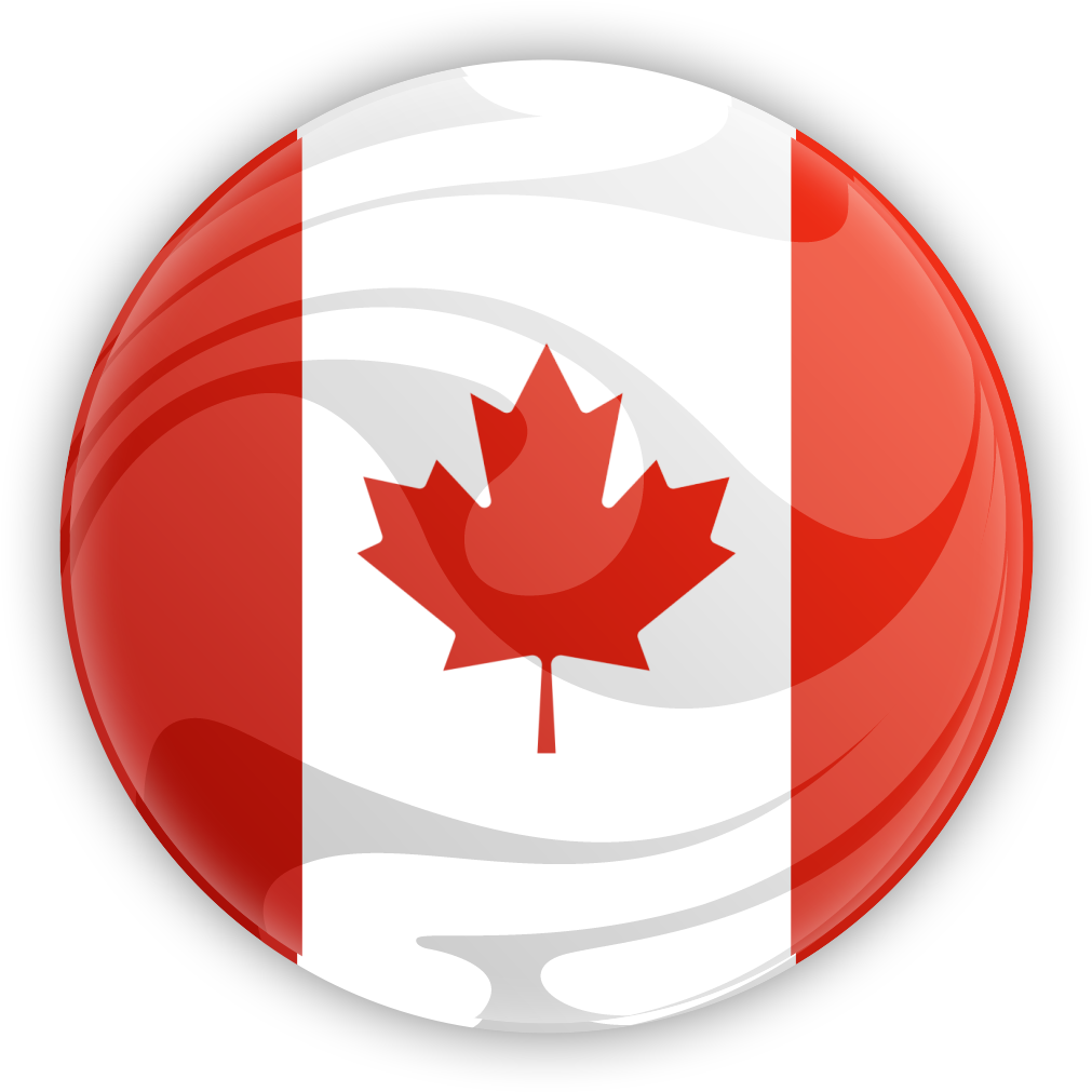 Canada Flag Button Design PNG