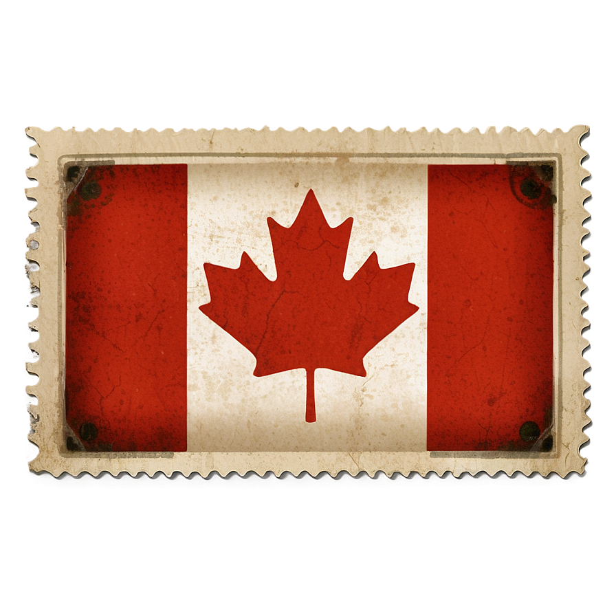 Canada Flag In Vintage Stamp Png 30 PNG