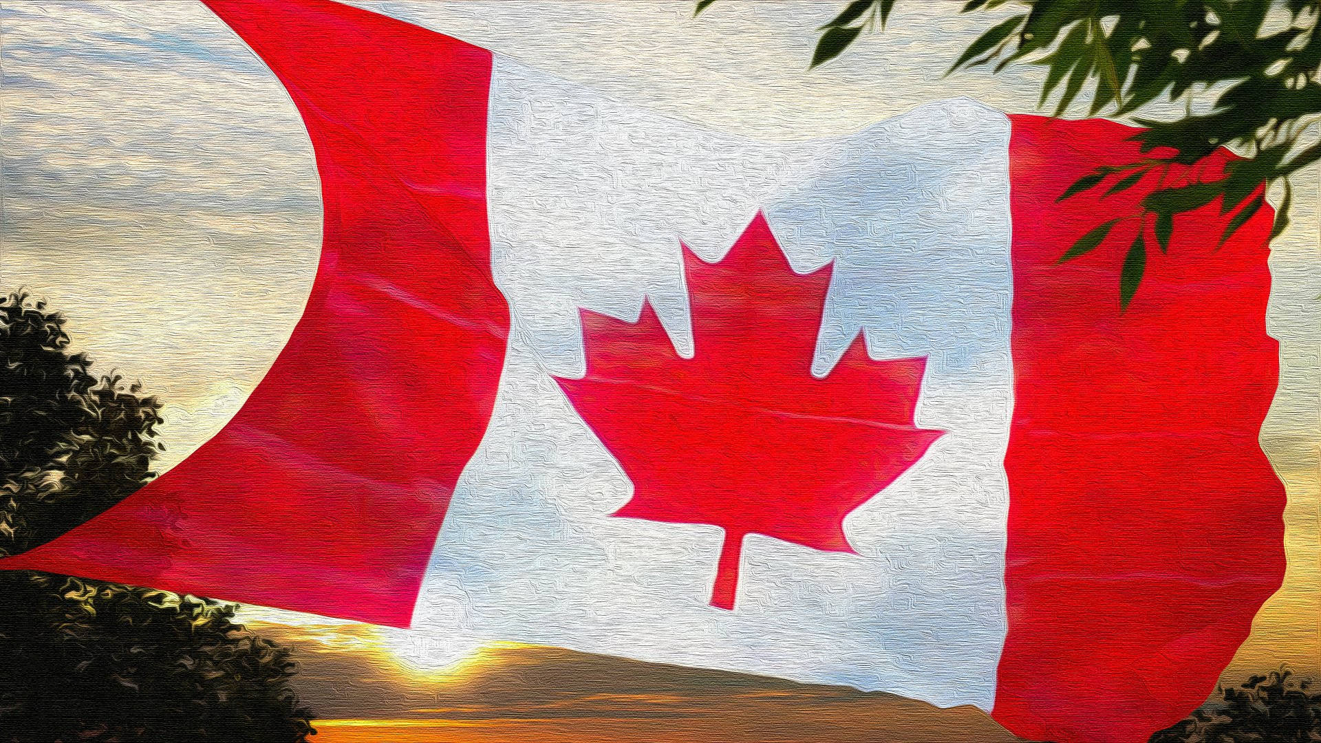 Canada Flag Maleri Wallpaper