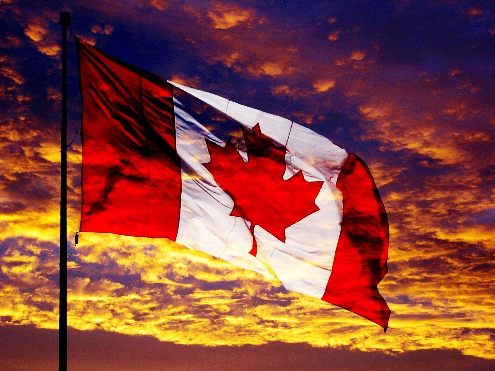 Canada Flag Sunset Wallpaper