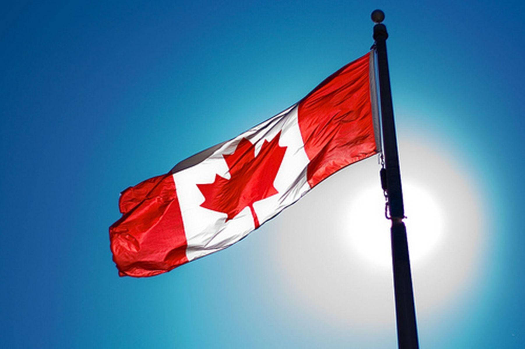 Canada Flag With Sunlight Wallpaper