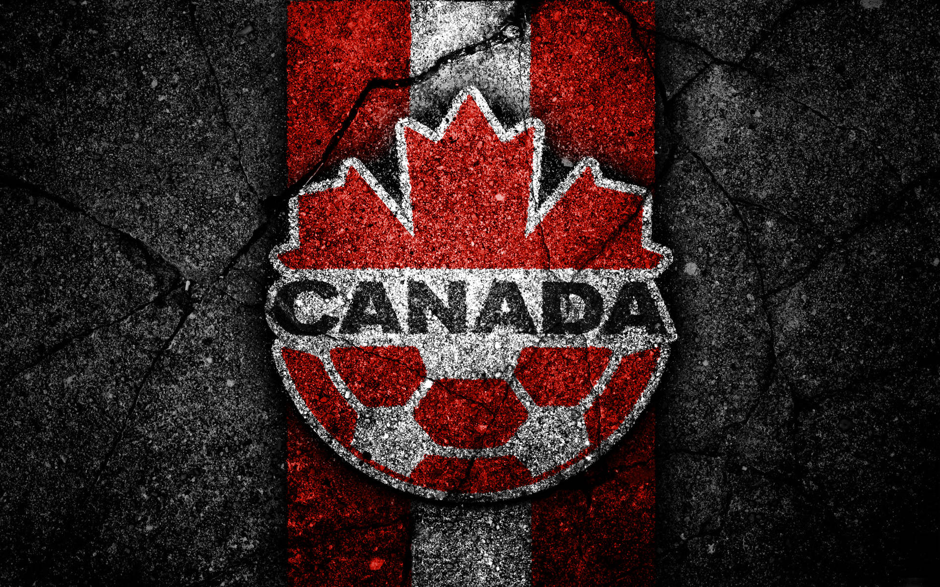 Equipenacional De Futebol Do Canadá: Logo De Pedra Para Papel De Parede De Computador Ou Celular. Papel de Parede