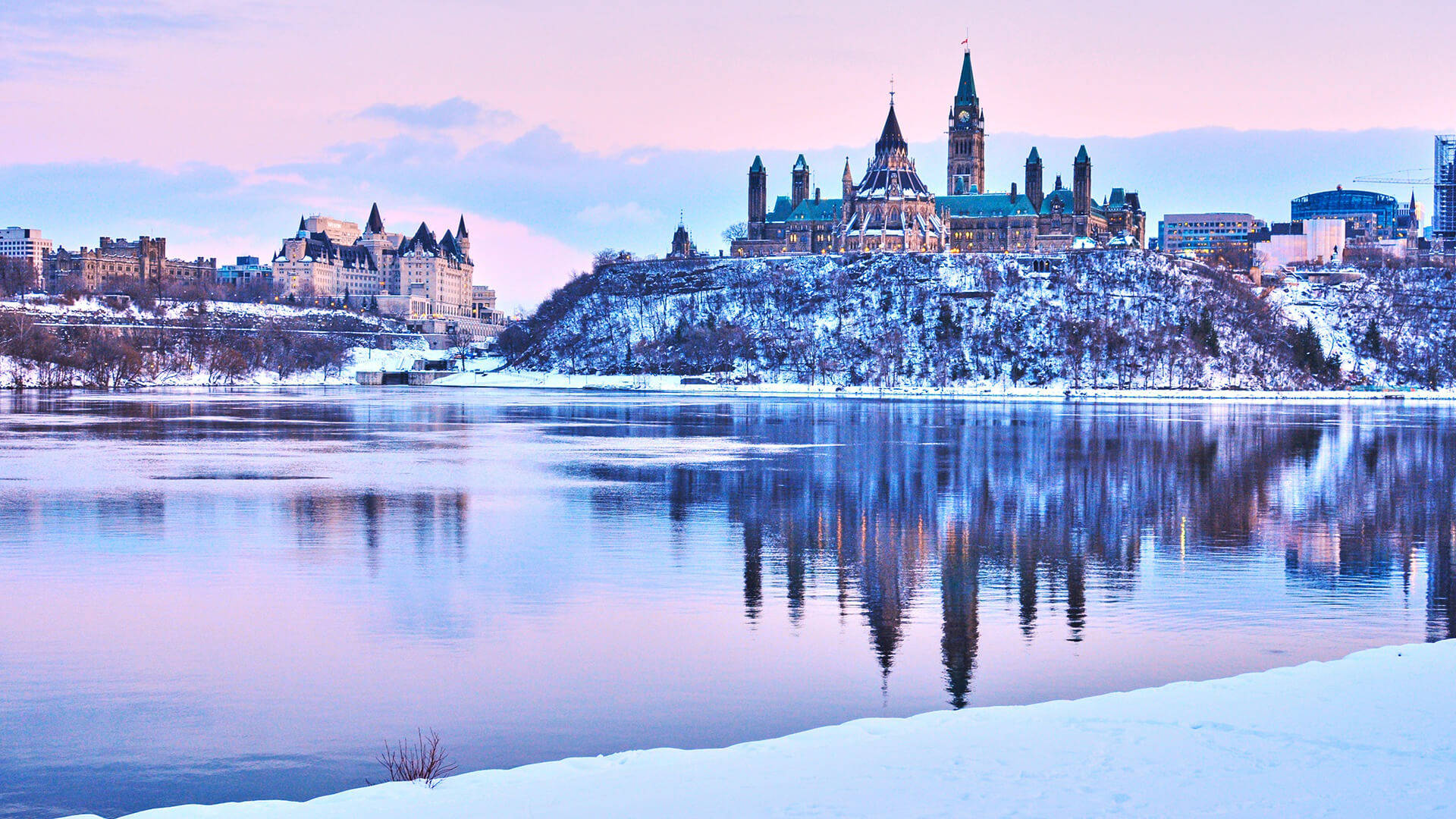 Majestic view of the Parliament Hill, Ottawa, Canada Wallpaper