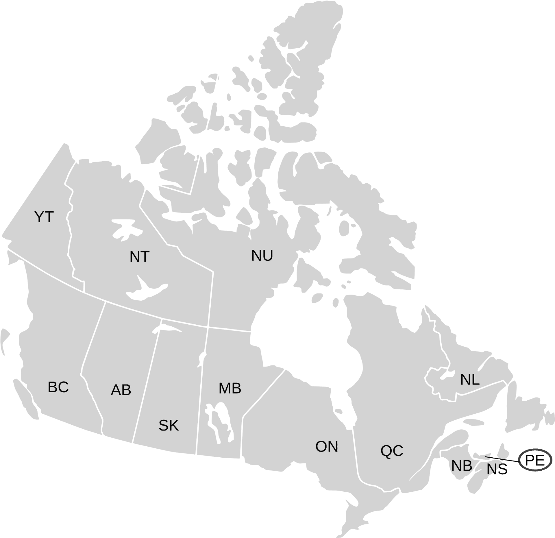 Canada Provincesand Territories Map PNG