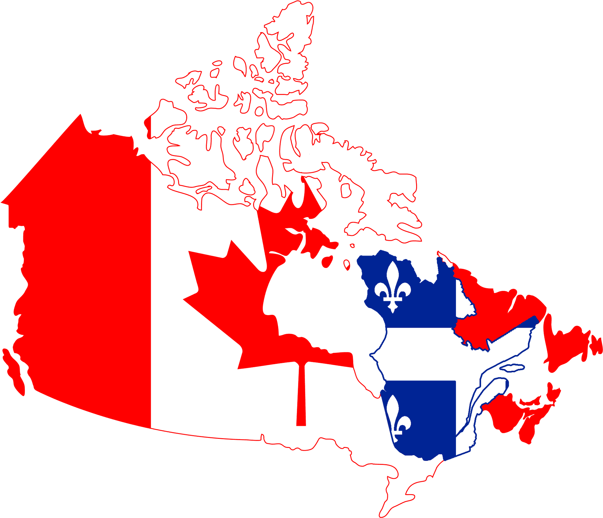 Canada Quebec Map Stylized PNG