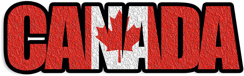 Canada Text Flag Design PNG