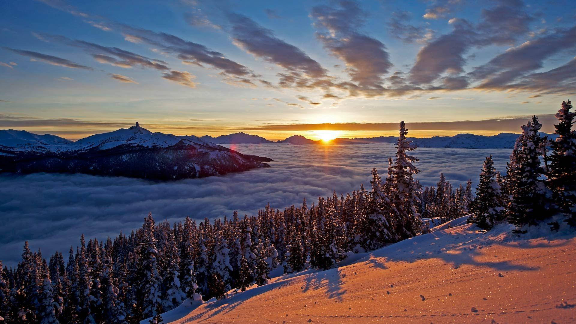 Kanadawhistler Mountain Sonnenuntergang Wallpaper