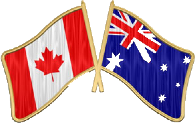 Canadaand Australia Flags Crossed PNG