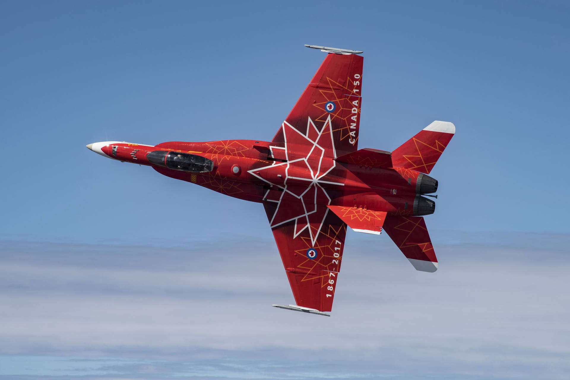 Kanadensiskcf-18 Fighter Jet. Wallpaper