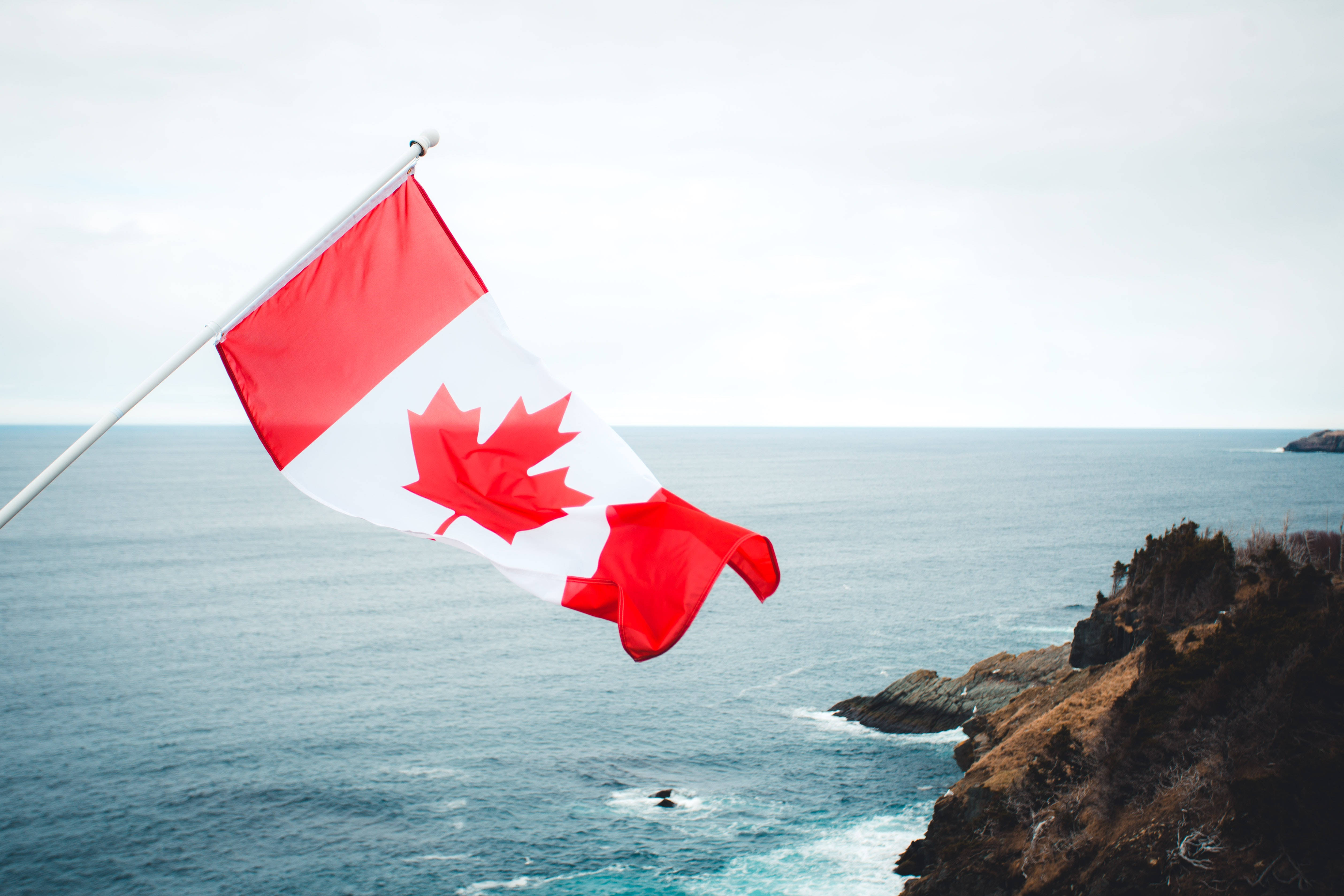 Canadian Flag Cliff Zoomed Out Background