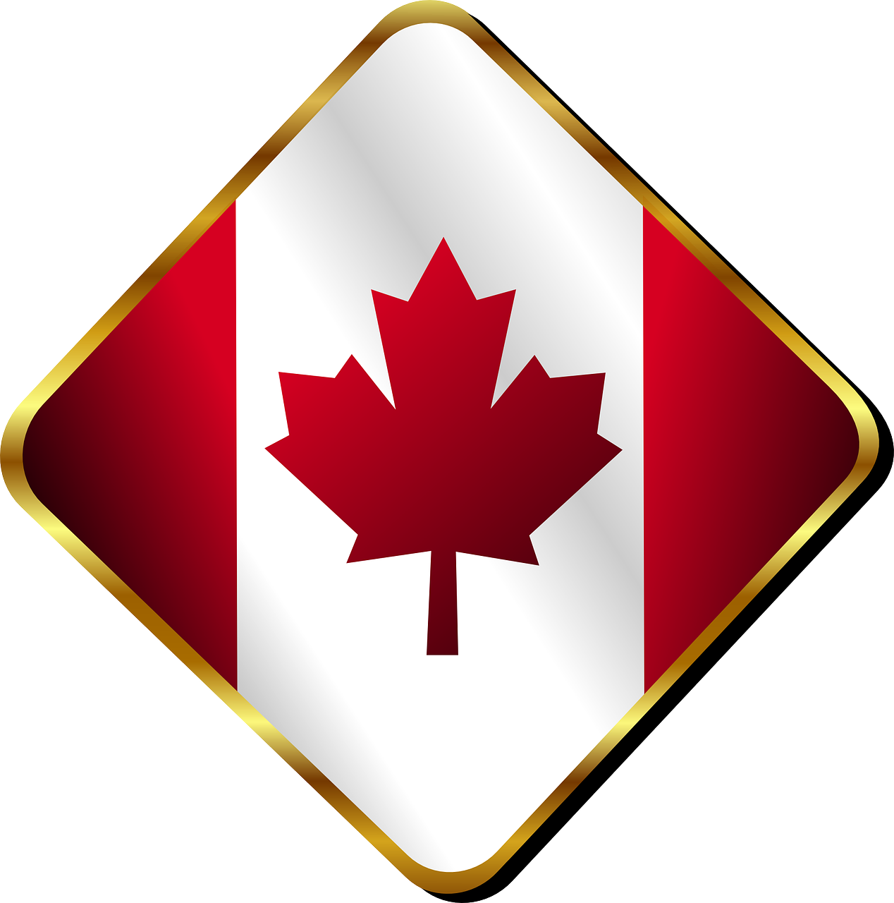 Canadian Flag Diamond Icon PNG