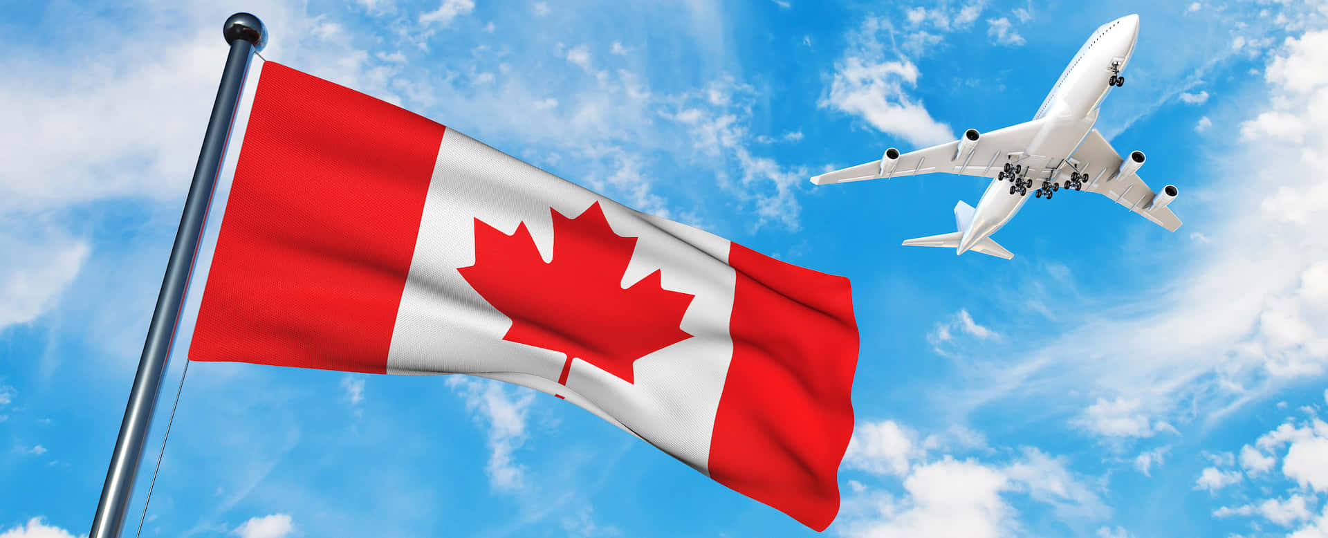 Canadian Flagand Airplane Wallpaper
