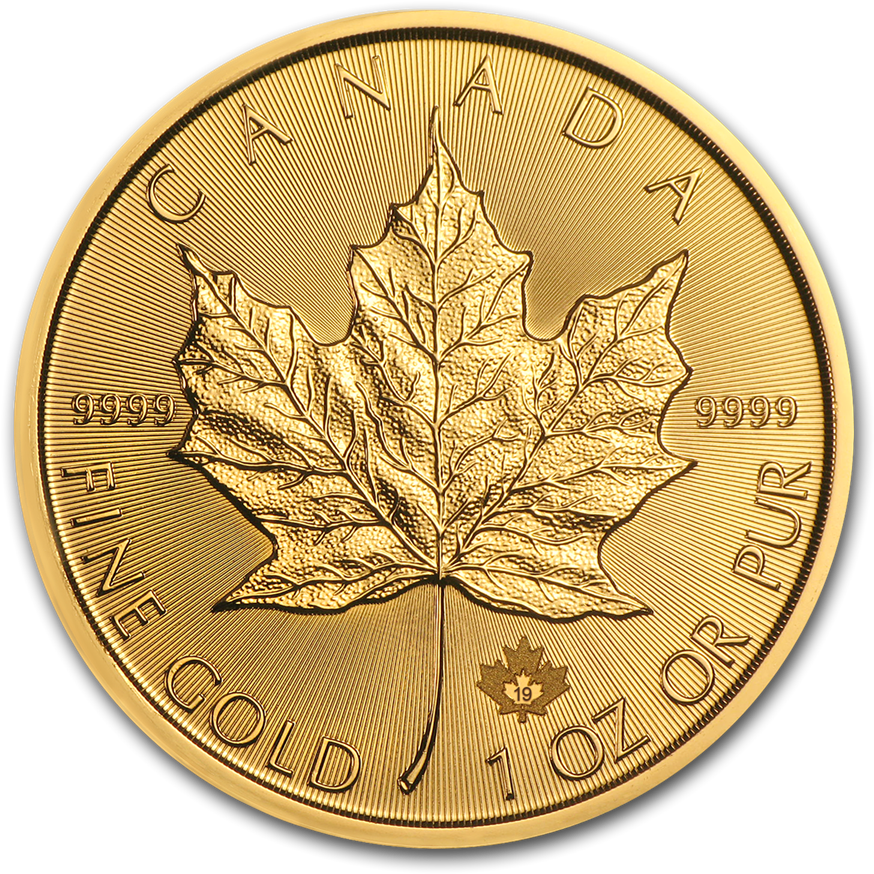 Canadian Gold Maple Leaf Coin PNG