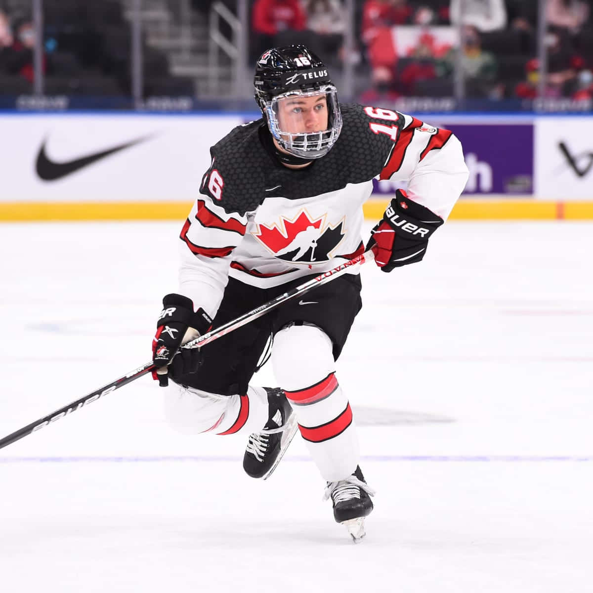 Canadian Hockey Player In Action Wallpaper