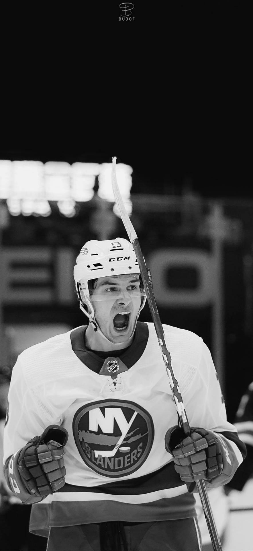 Kanadischereishockeyspieler Mathew Barzal Schwarz-weiß-fotografie Wallpaper