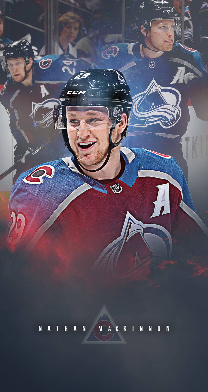 Nathan Mackinnon in Action on the Ice Wallpaper