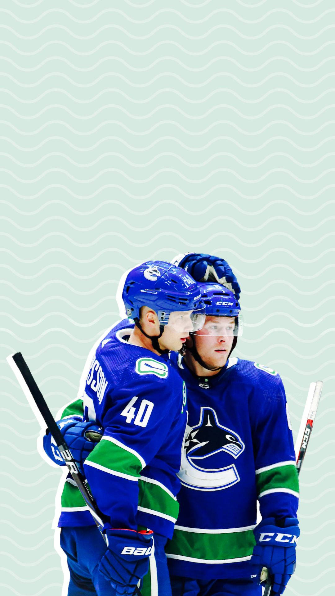 Canadisk NHL-spiller Elias Pettersson minimalistisk plakat Wallpaper