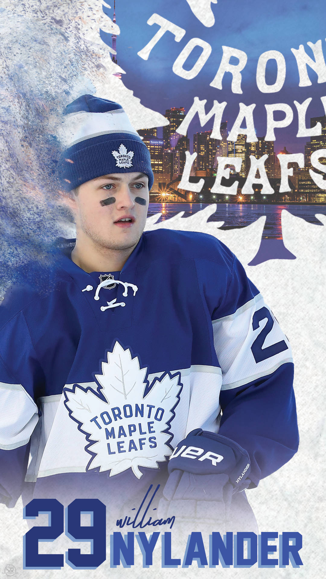 Canadian NHL Player William Nylander Digital Portrait Wallpaper