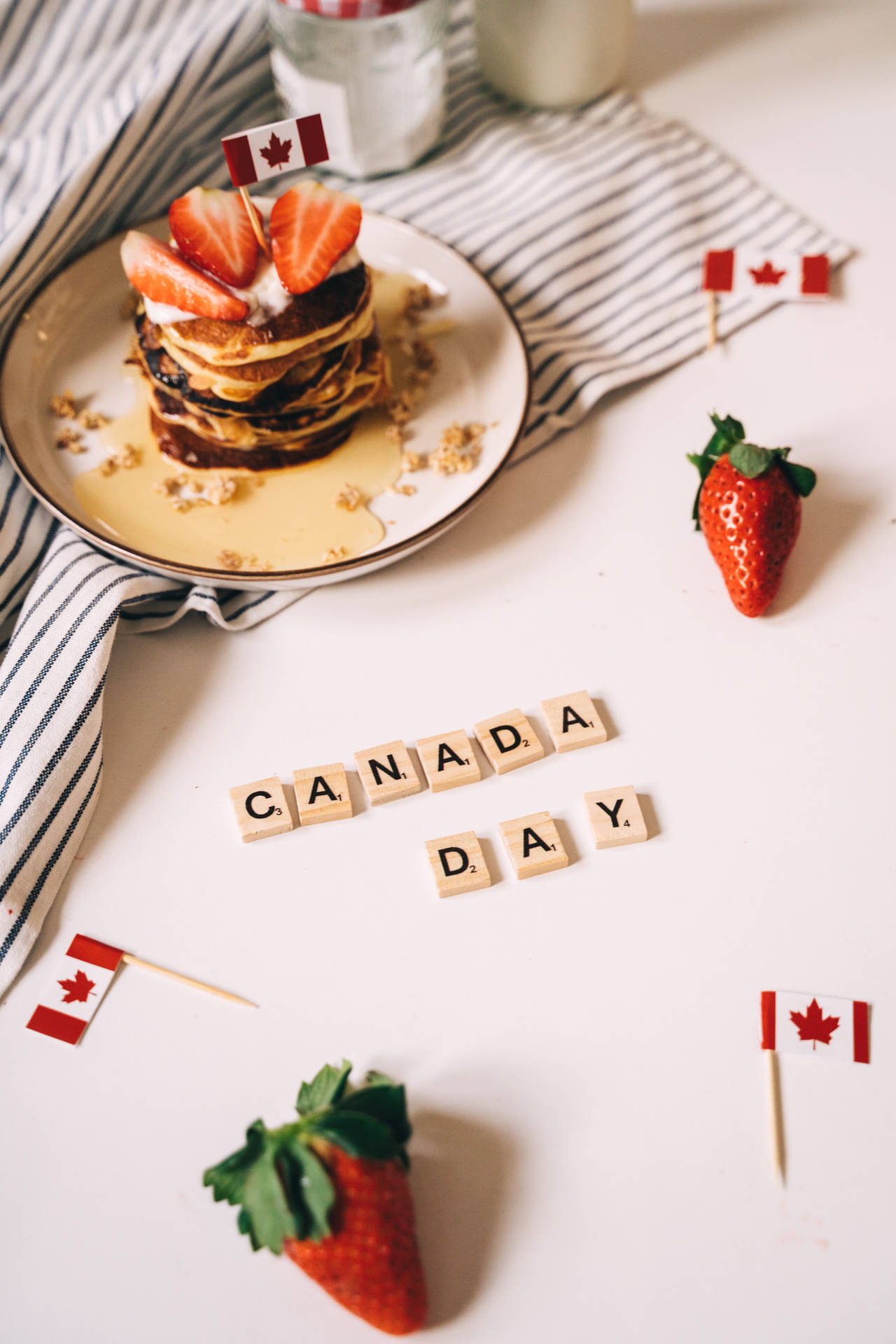 Pancakescanadienses Para El Día De Canadá. Fondo de pantalla