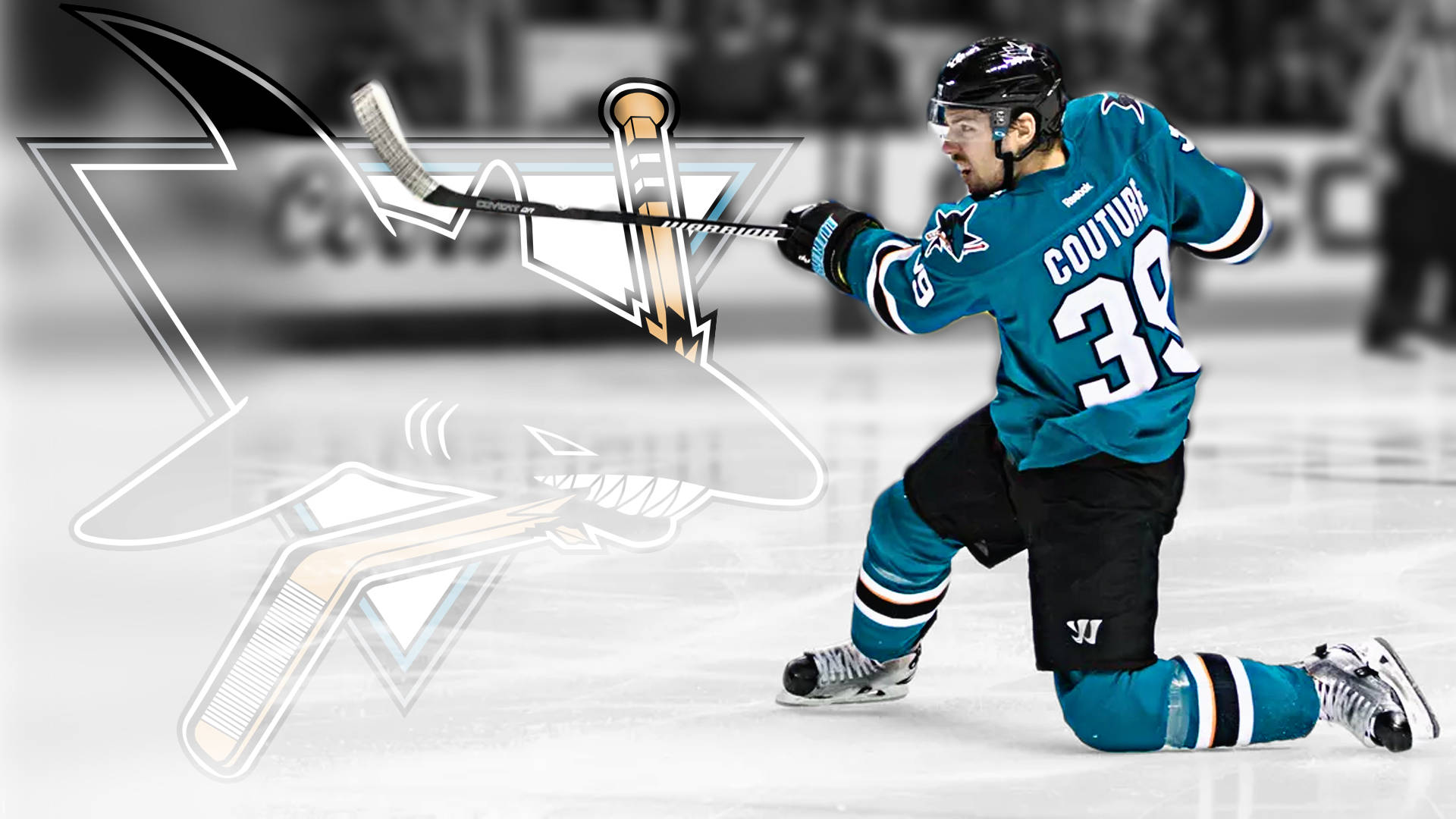 Canadian Professional Ice Hockey Center Logan Couture Logo Poster Wallpaper