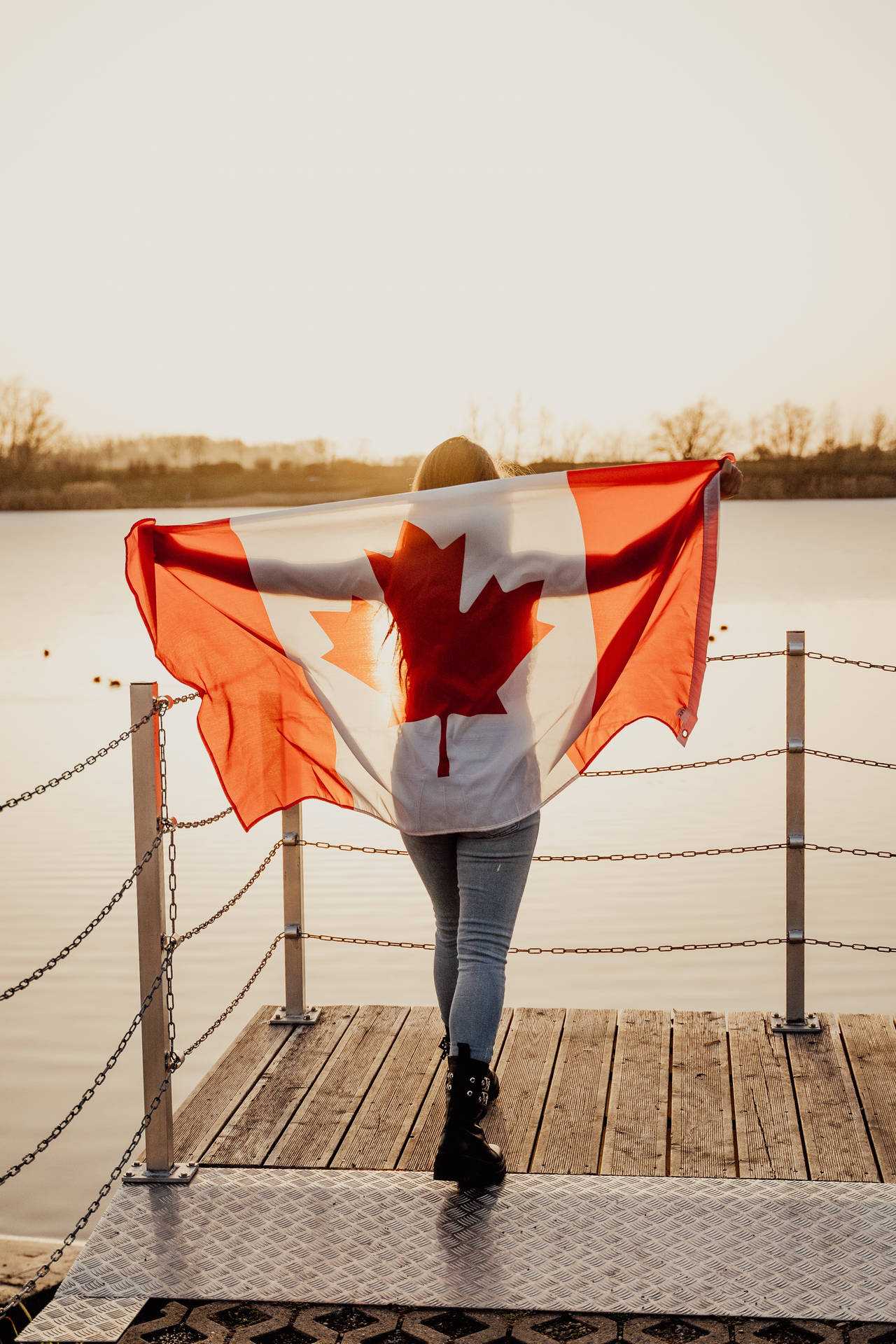 Canadian Woman Proud Flag Wallpaper