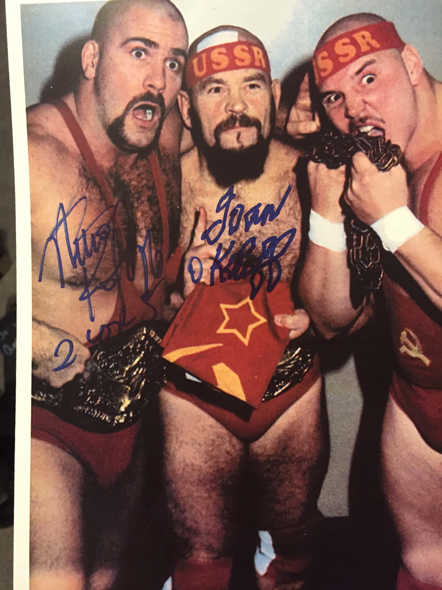 A Signed Portrait of Canadian Wrestler Ivan Koloff and Krusher Kruschev Wallpaper