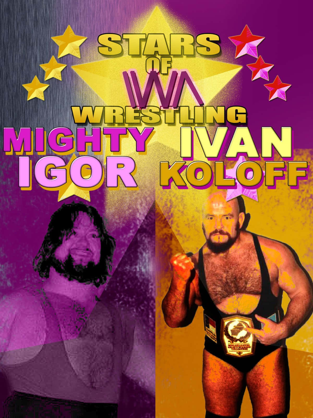 Canadian Wrestler Ivan Koloff And Mighty Igor Graphic Art Wallpaper