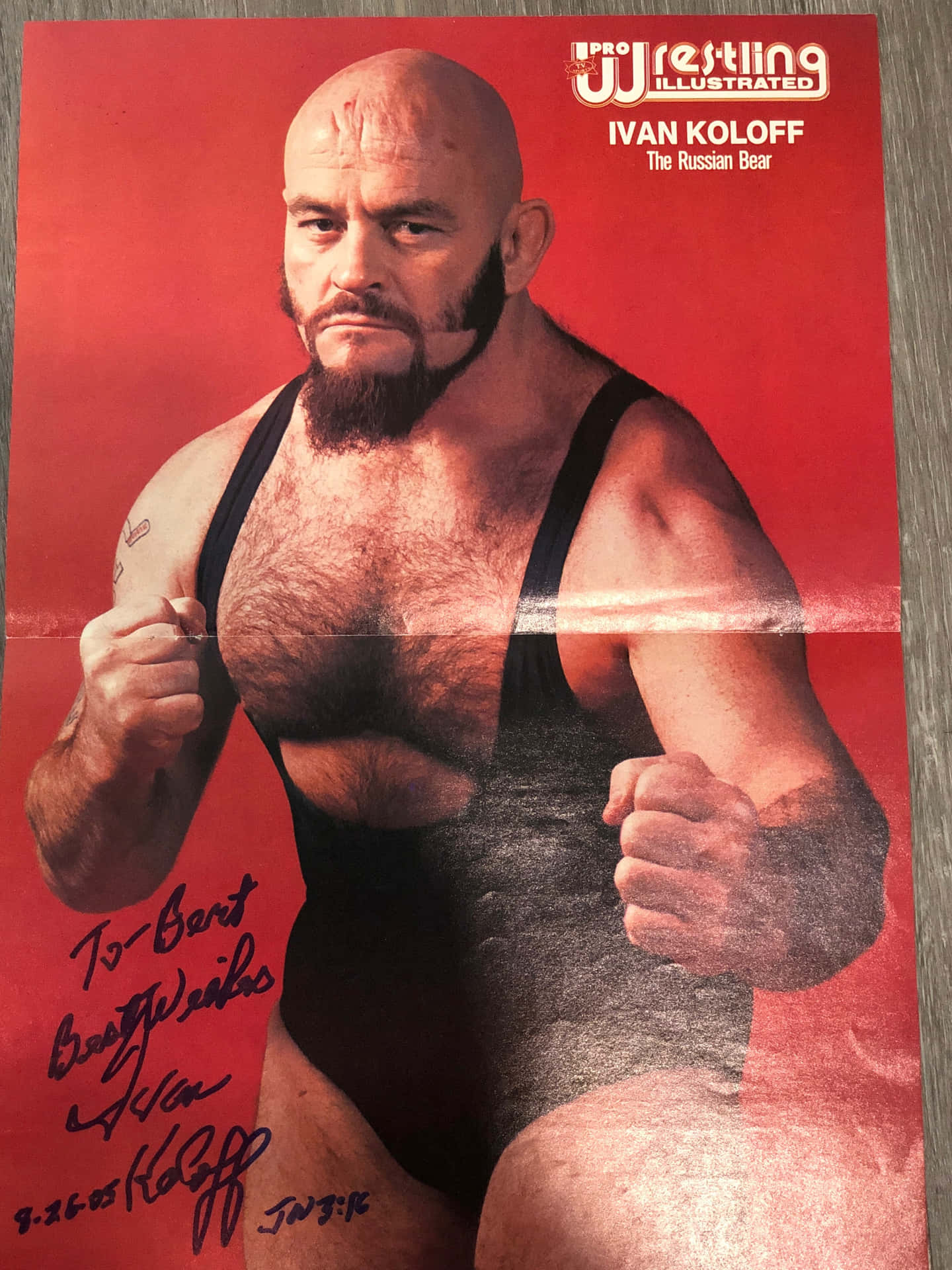 Canadian Wrestler Ivan Koloff The Russian Bear Signed Portrait Wallpaper
