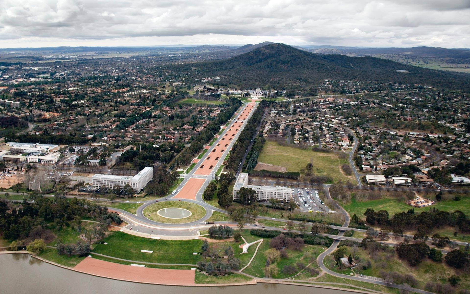 Fotografia Del Paesaggio Della Città Di Canberra Sfondo